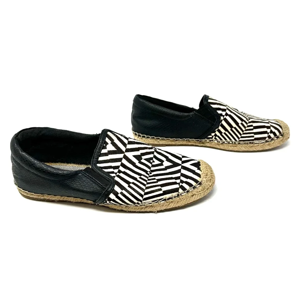 GB Gianni‎ Bini size 7 slip on style espadrille flats white black